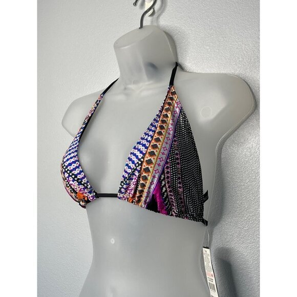 La Blanca String Bikini Top SZ 10 Colorful Print NEW - Picture 2 of 8